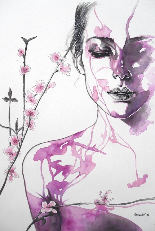 01-Blooming-Flowers-Erica-Dal-Maso-Expressing-Emotions-Through-Watercolor-Paintings-www-designstack-co