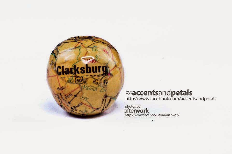 DIY How To Decoupage Wood Beads With Vintage Maps Reduce. Reuse