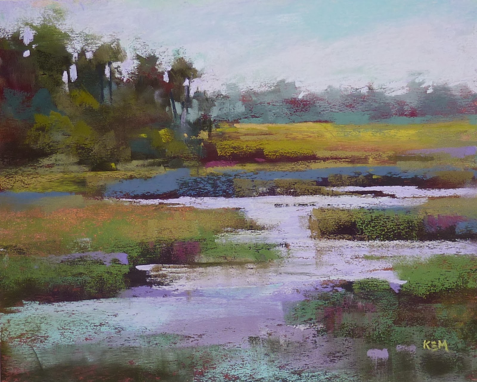 Painting My World Mini Pastel Demo Adding Water to a Boring Painting