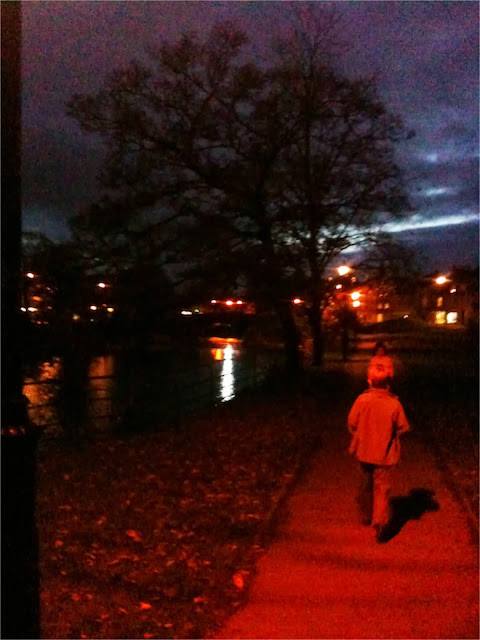 a night time walk along the River Kent, Kendal