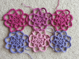 Crochet lace flower motifs