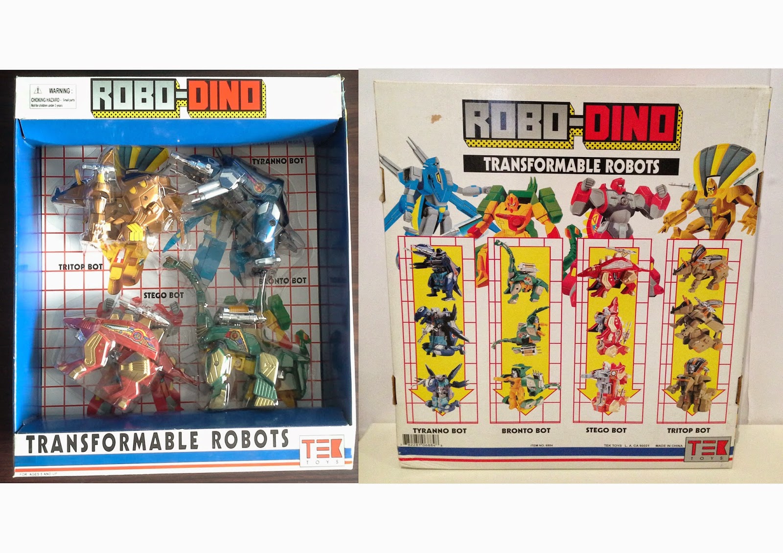 New NOS Robo-Dino Transformable Robots Stego & Bronto Bot Free Pri Shipping