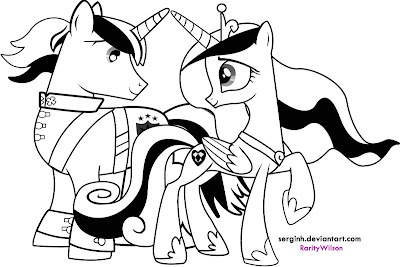 Princes Cadance and Shinning Armor Coloring Pages My Little Pony