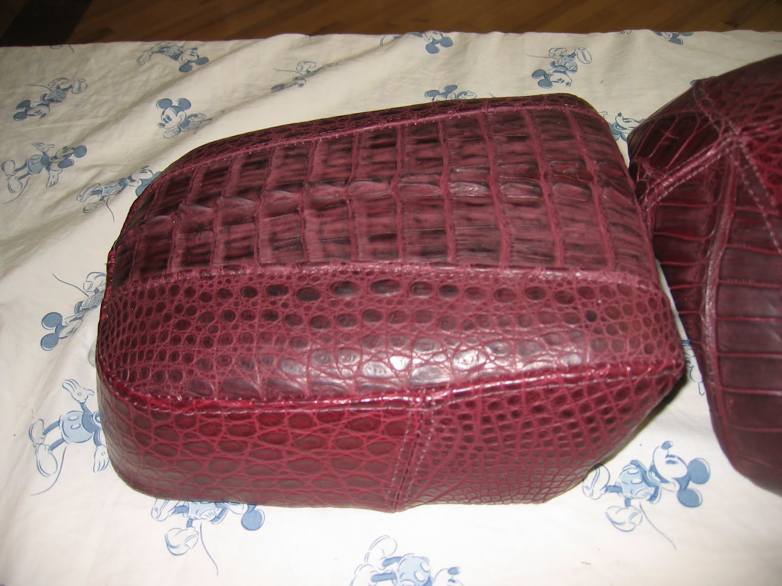 Homestyle Custom Upholstery and Awning Custom Alligator Motorcycle Seat