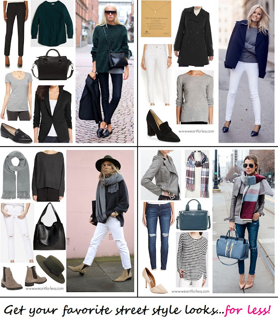 Street style looks from Sofi Fahrman, Ellen Claesson, Lucy Williams, and Christine Andrew - get their looks for less! www.wearitforless.com fashion blogger street style outfit inspiration, looks for less, casual outfits, fall/winter 2015