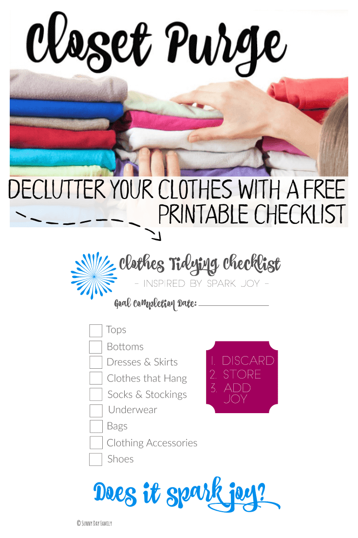 Closet Purge Decluttering Clothes with Free Printable KonMari