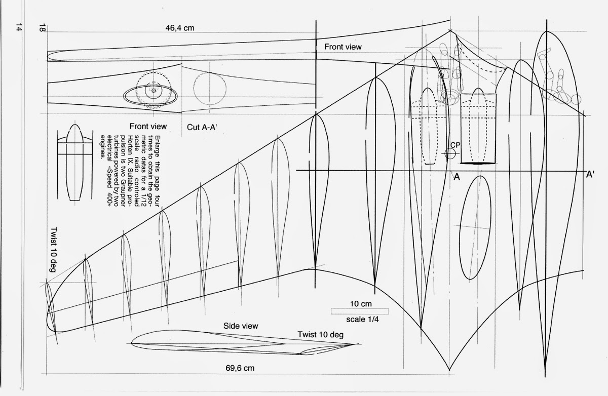 Renax Sharkit 1/72 Resin kits Horten 9 RC "formula"