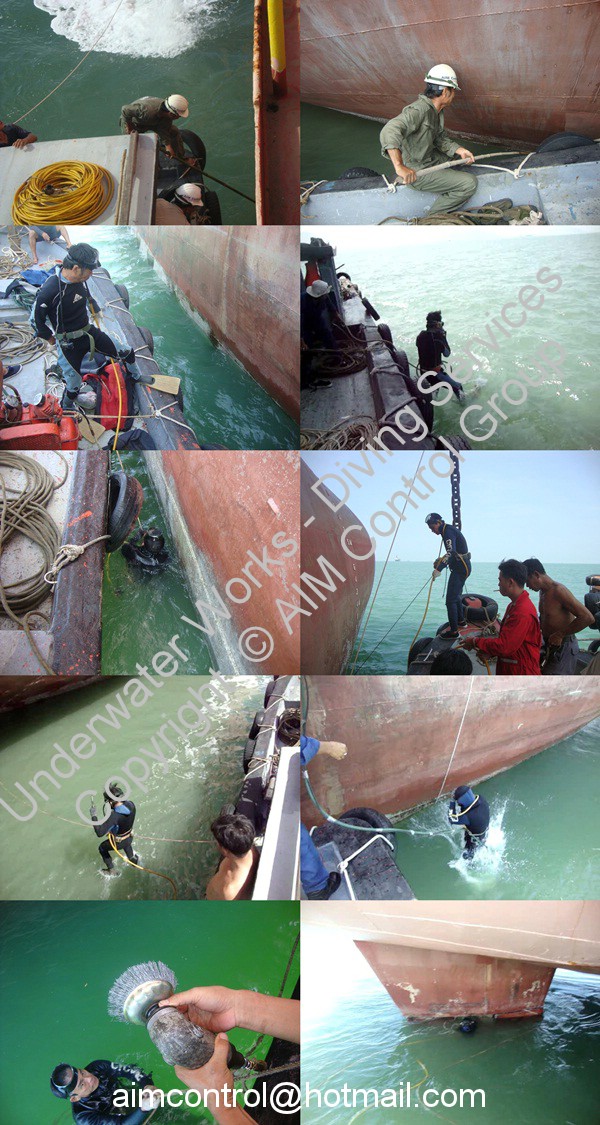 IN WATER SHIP HULL CLEANING AND PROPELLERS POLISHING