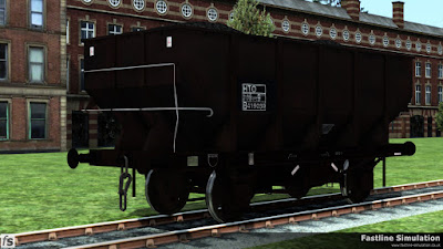 Fastline Simulation: A fully boxed TOPS panel with HTO code has been added to this dia. 1/146 unfitted 21t coal Hopper. However, it would appear to have been a long time since it was acquainted with a paint brush.