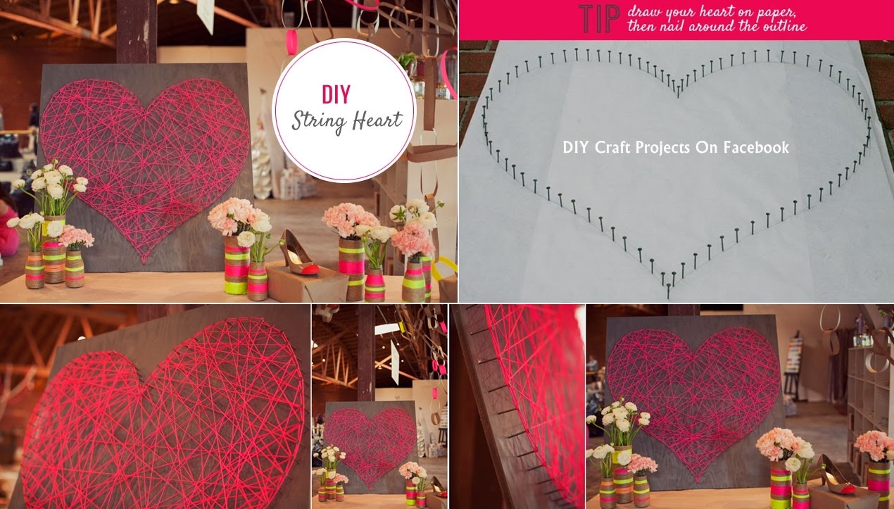 Origami christmas diy creative DIY String Heart - DIY Craft Projects