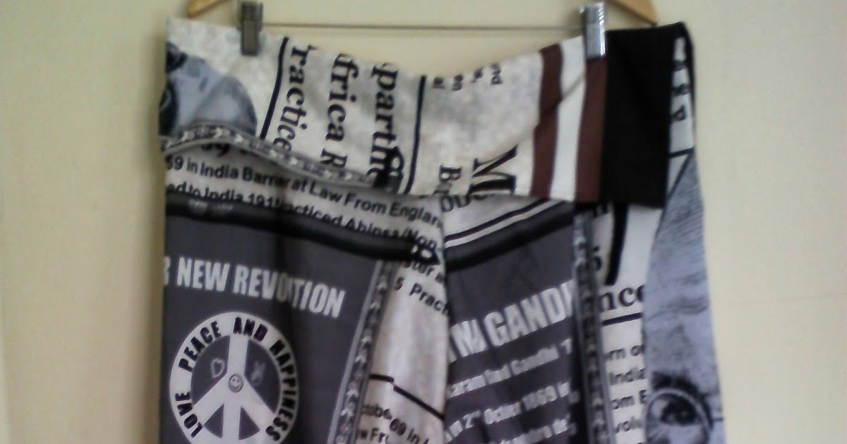 Oficina ArteSã: Calça Saruel estampa Jornal - Mahatma Gandhi