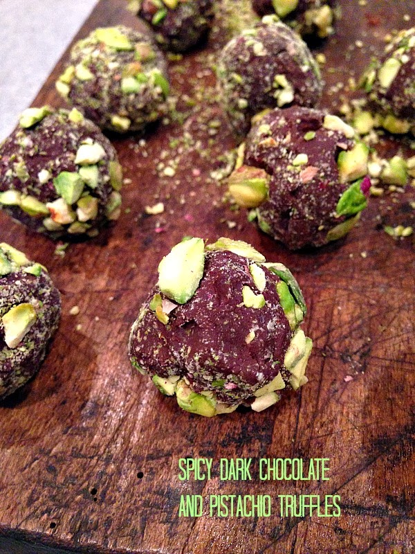 spicy dark chocolate pistachio truffles - SIMPLE RECIPE!