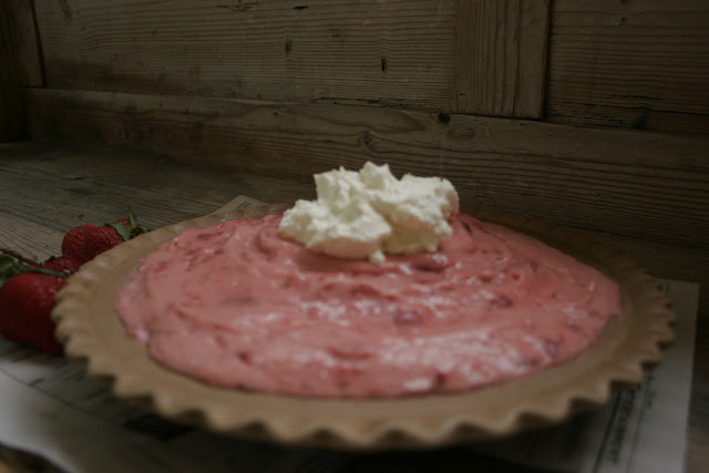 Strawberry Icebox Pie with Whipped Cream