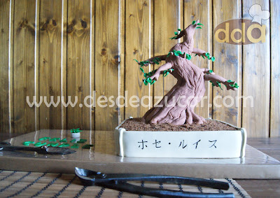 tarta, tarta fondant, bonsai, tarta bonsai, composicion bonsai, RKT, tarta fondant Sevilla