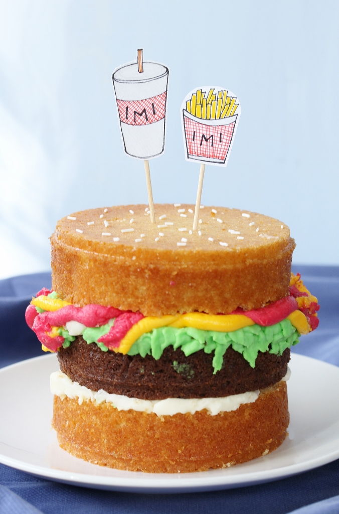 Stylish Burger Cake (Husband's Birthday!) Beela Bakes