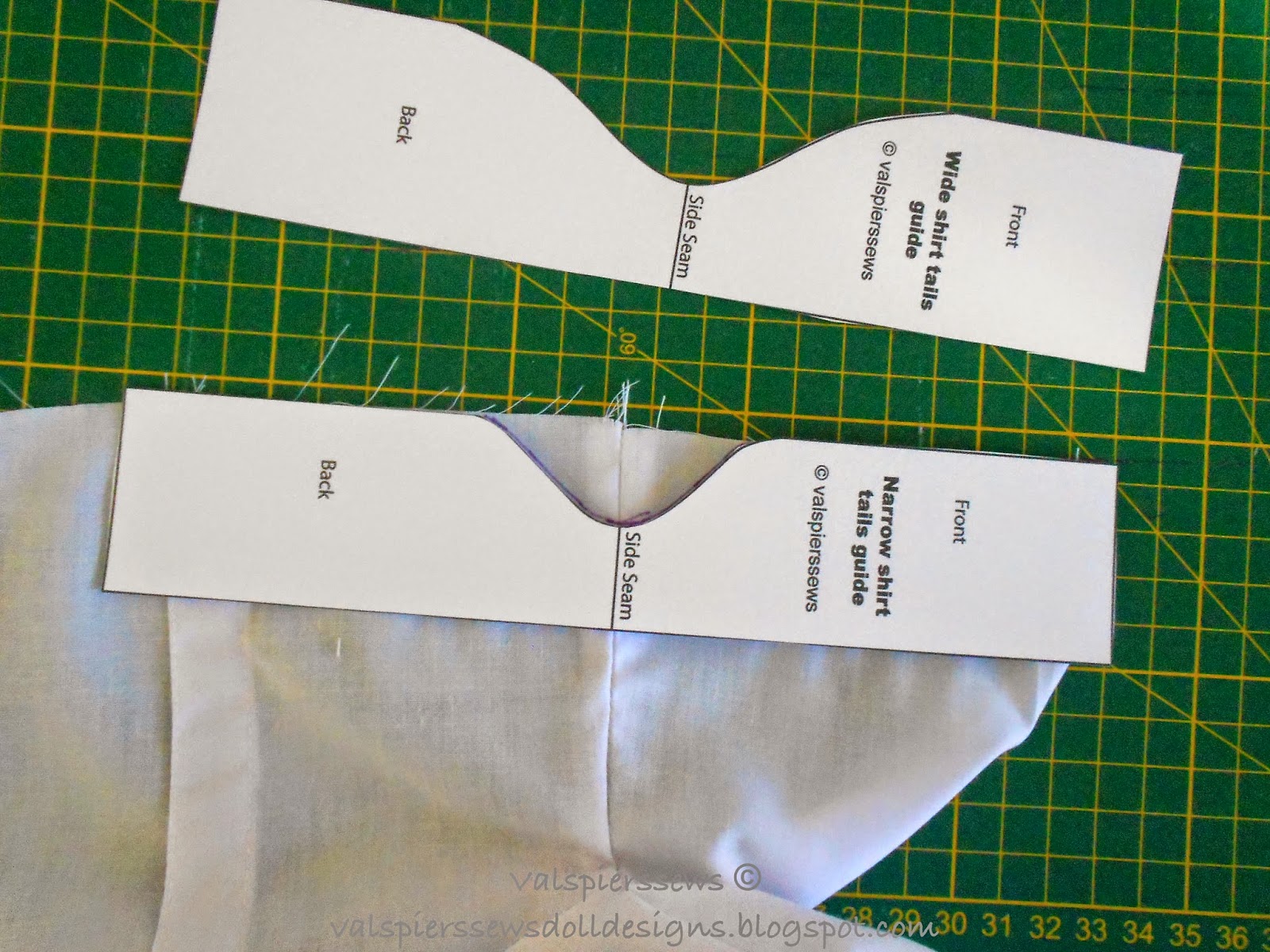 Doll Clothes Patterns by Valspierssews Easy Shirt Tails for Doll Shirts