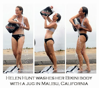 Helen Hunt white bikini Malibu