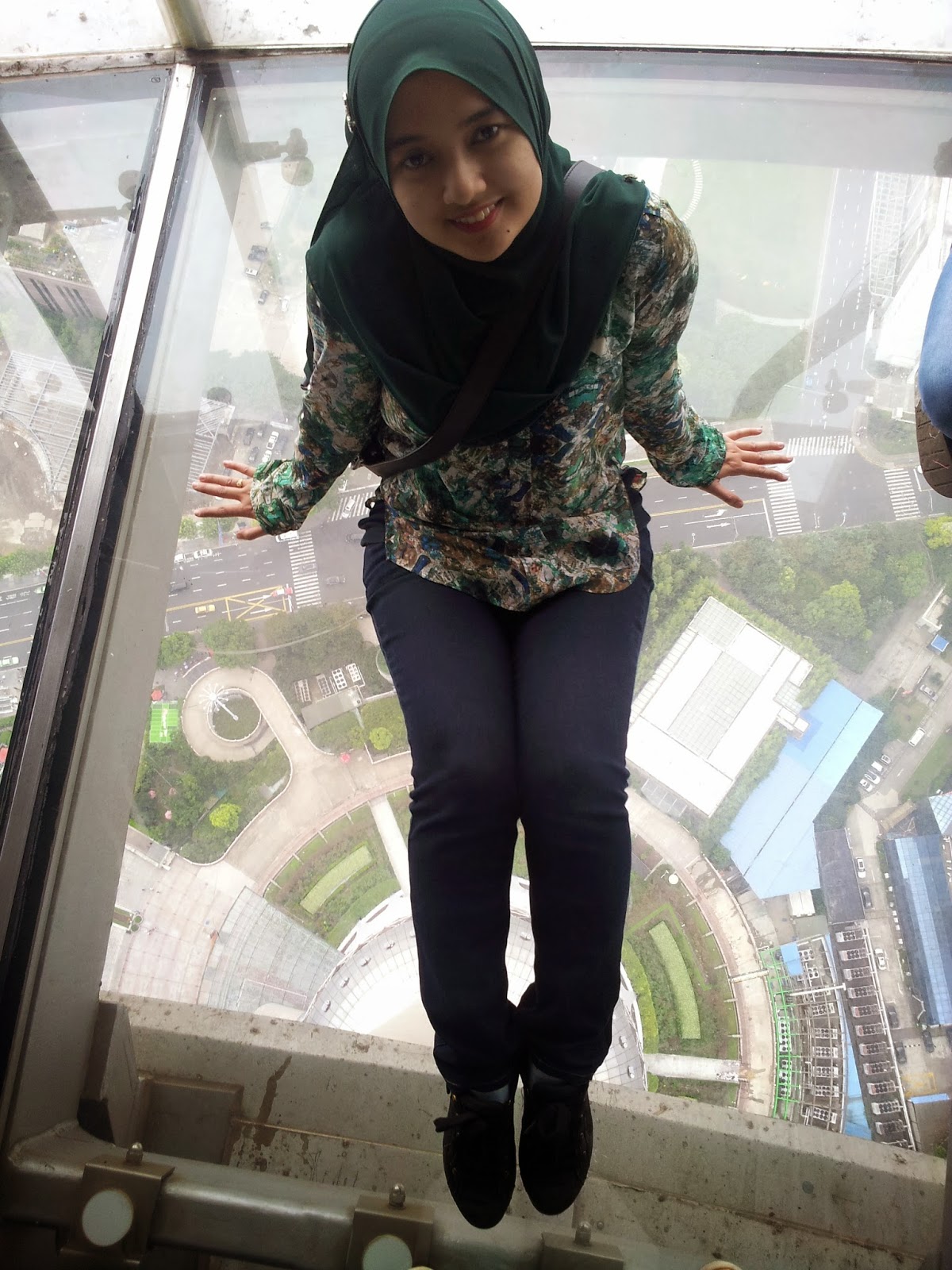 me at 259 meter of Oriental Pearl TV Tower