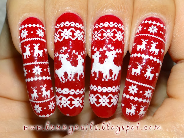 bunny nails merry christmas nice
