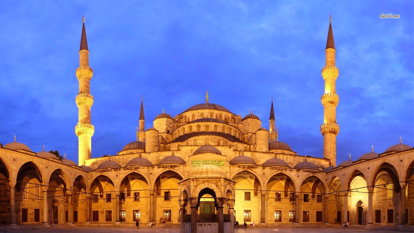 14148 sultan ahmed mosque istanbul 1366x768 world wallpaper