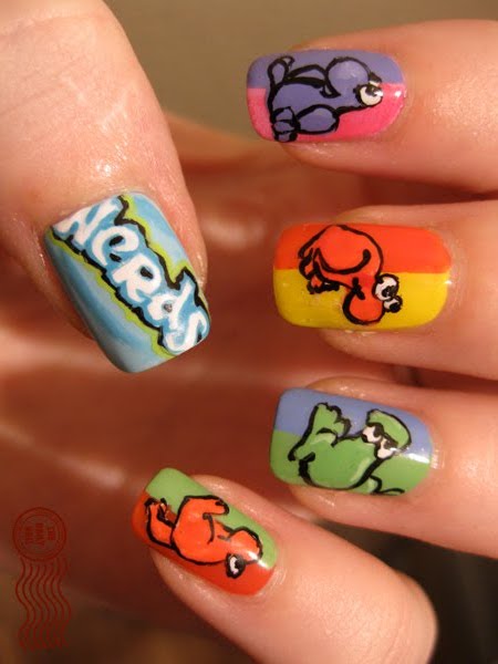 cute dinosaurs nail design