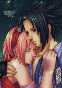 sasuke hugging sakura