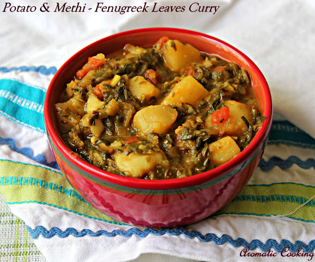 Aromatic Cooking Potato And Methi/Fenugreek Leaves Curry