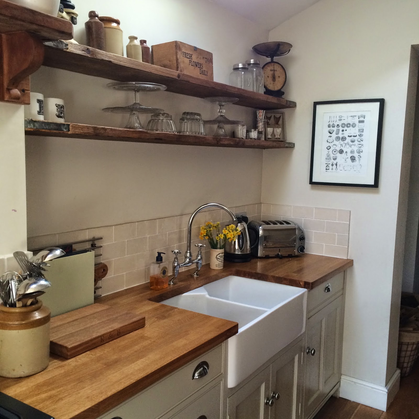 Makeover Scaffold Board Shelves Roses and Rolltops