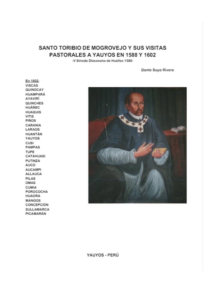 Libro: "Visitas de Santo Toribio de Mogrovejo a Yauyos en 1588 y 1602"