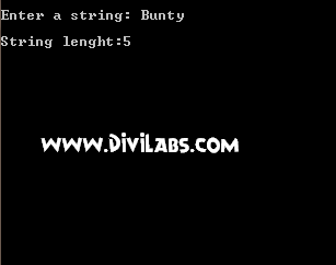 C Program Code for finding the string length without using string.h library function strlen, custom made strlen