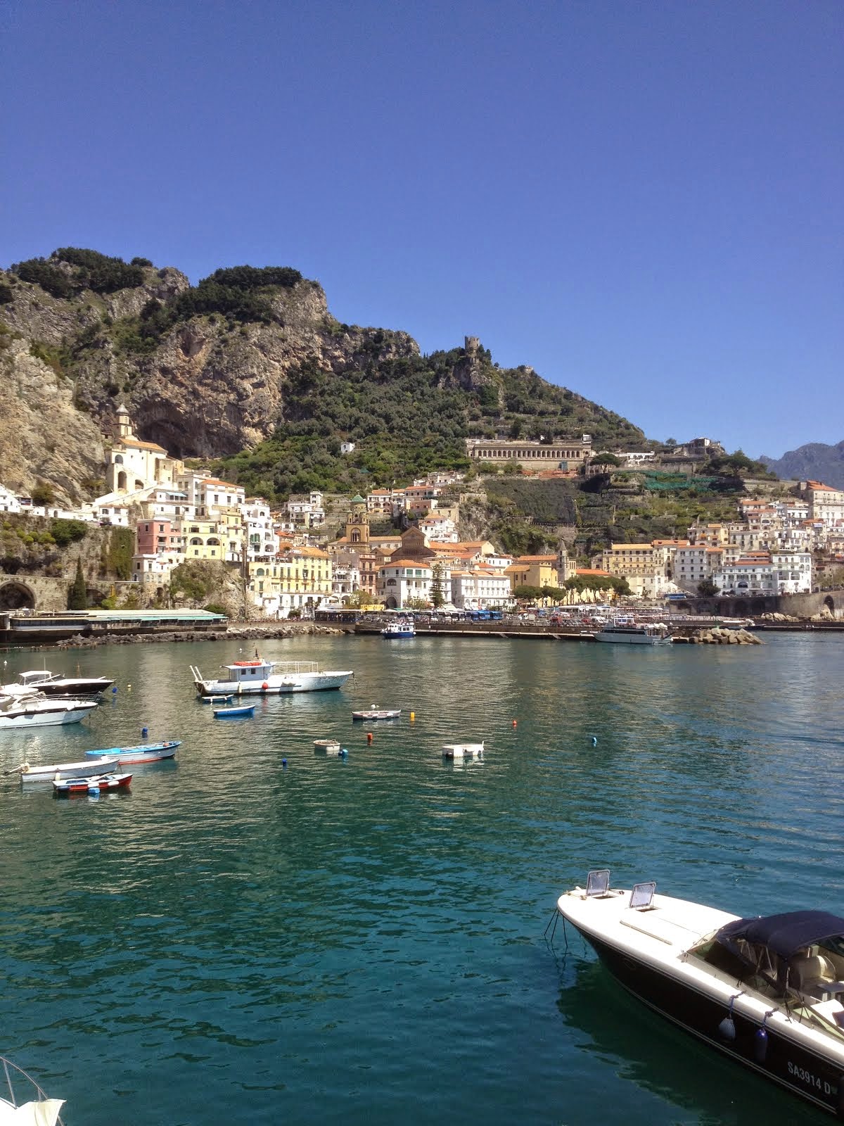 View of Amalfi from our boat