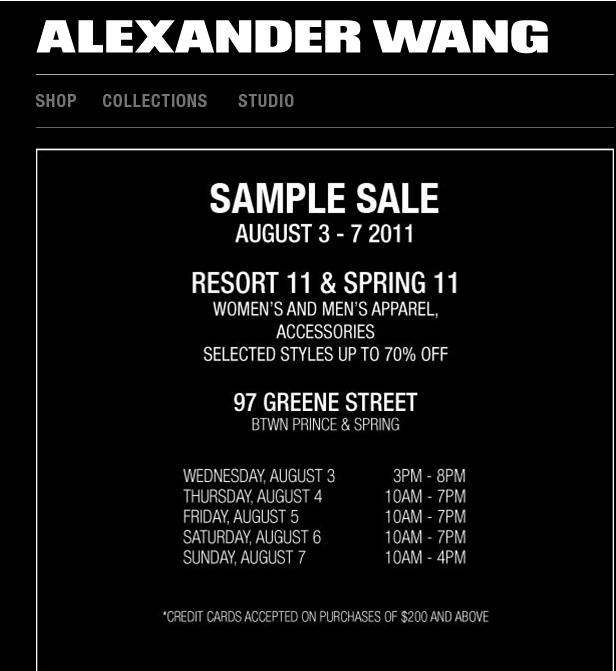 Alexander Wang Sample Sale – Madison ...