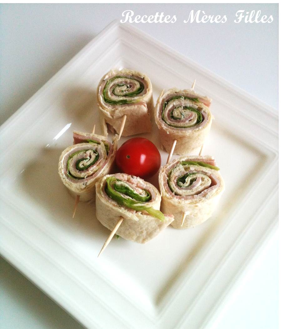 Recettes Mères Filles La recette Apéritif Rouleaux de Wraps au