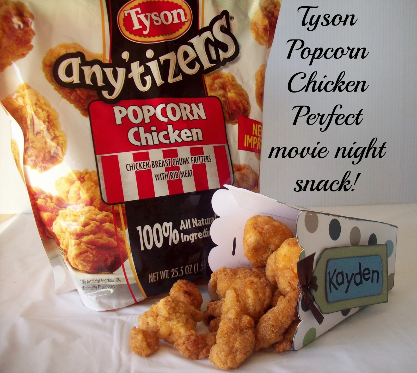 ad Popcorn Cup Tutorial with Tyson Popcorn Chicken perfect for movie