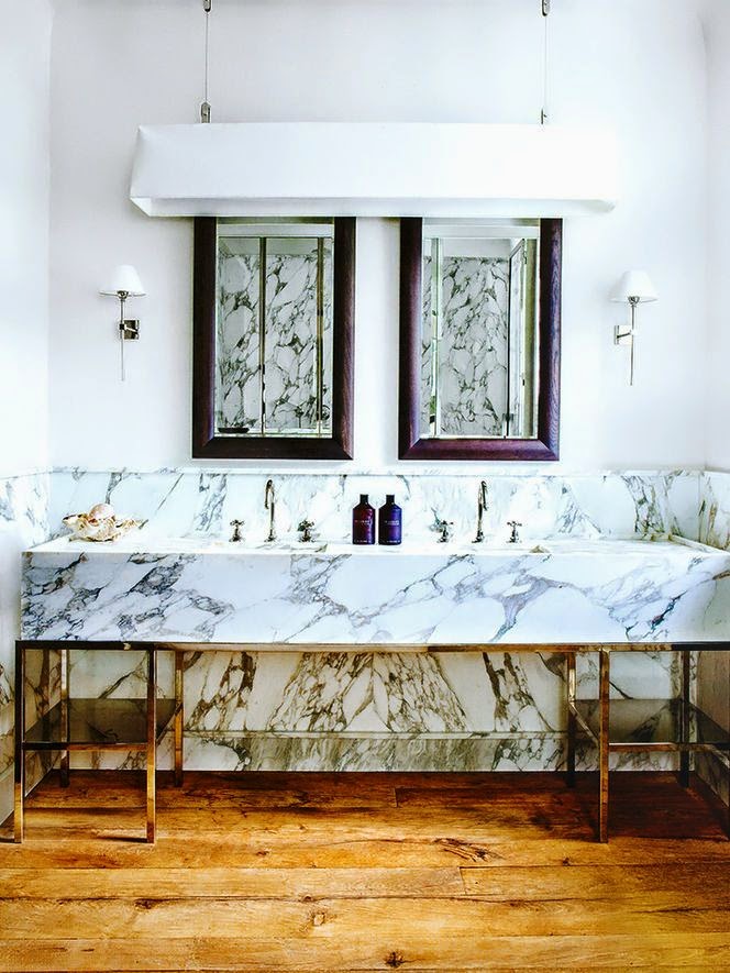 Heavily Veined Marble Bathrooms An Exclusive Detail
