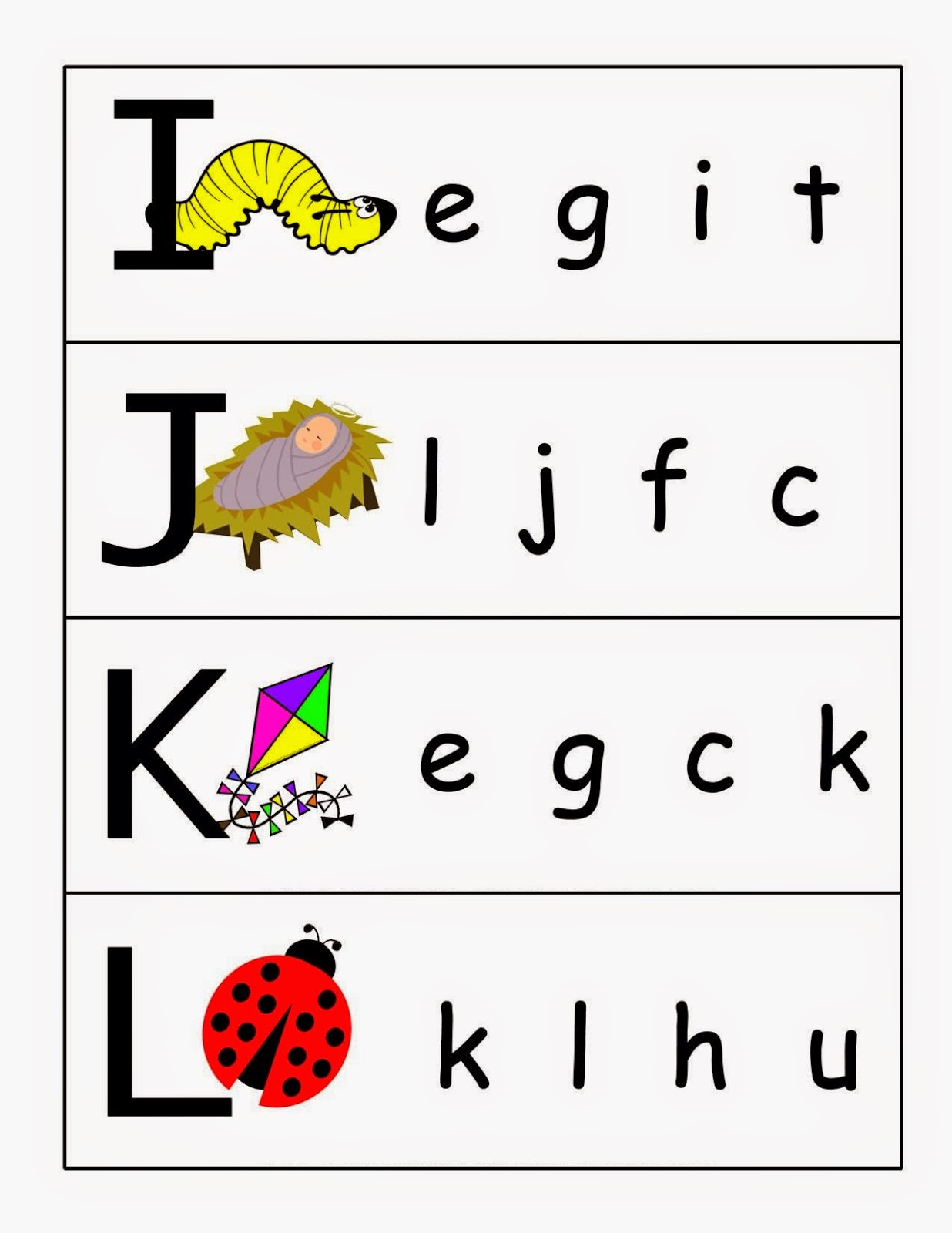 Kindergarten Worksheets: Match upper case and lower case ...