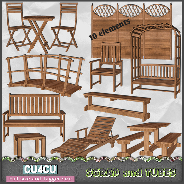 IN STORES Wood Outdoor Furnitures (FS/TS/CU4CU) Scrap and Tubes Designs