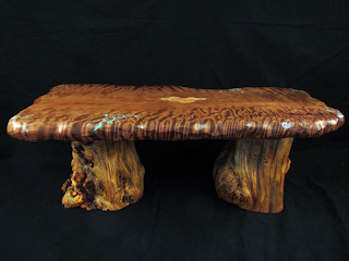 table with turquoise inlay