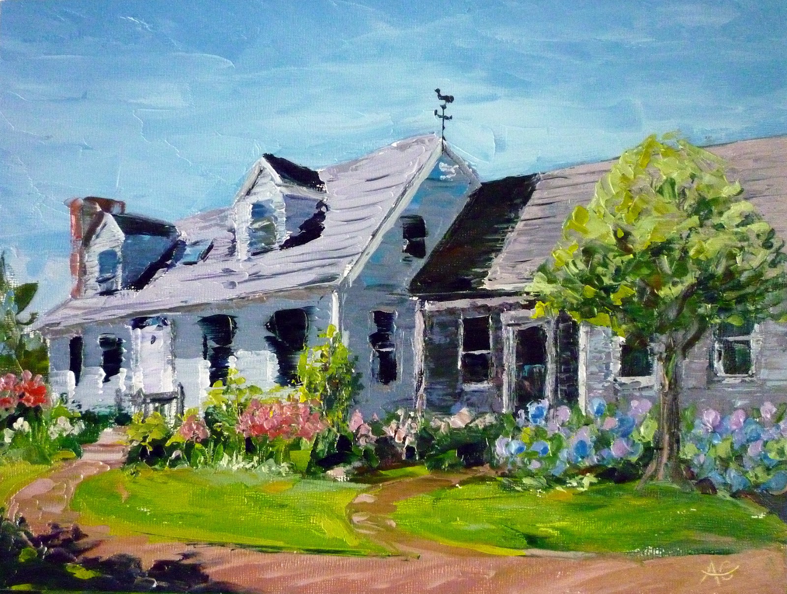 Ann Gorbett Palette Knife Painting Memories of Martha's Vineyard
