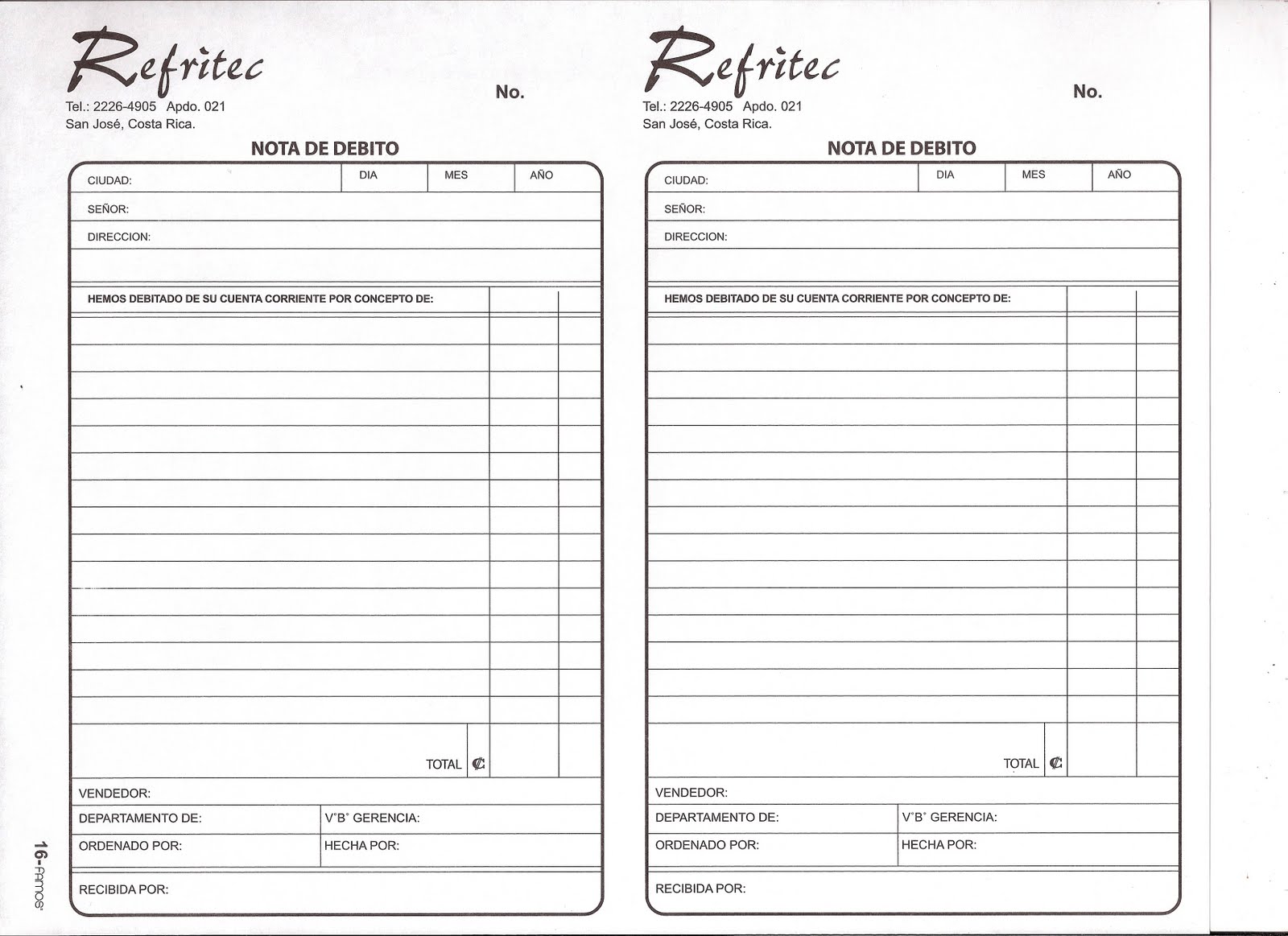 notas de debito