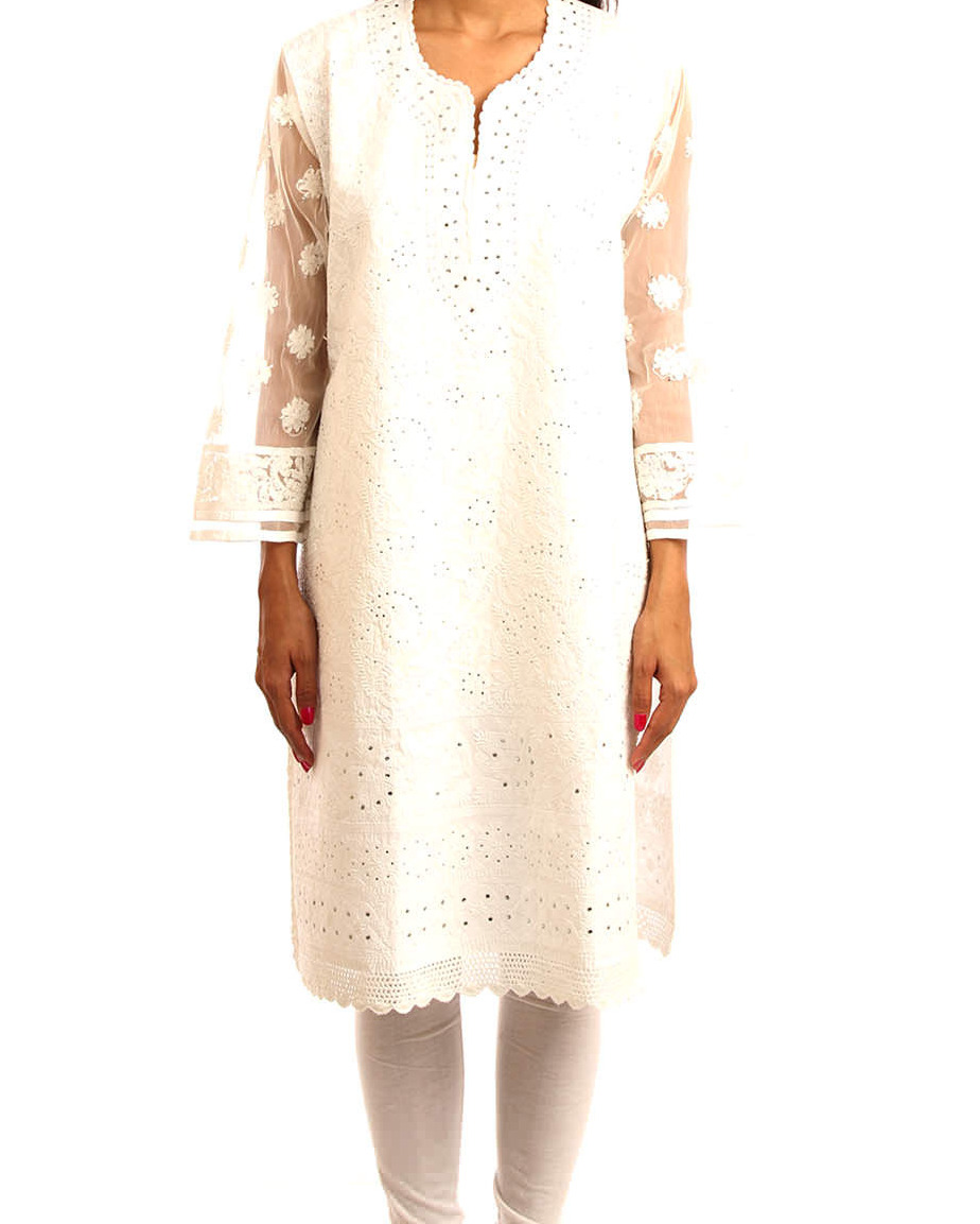Lucknowi Chikan Designer Lucknowi Chikan Kurti