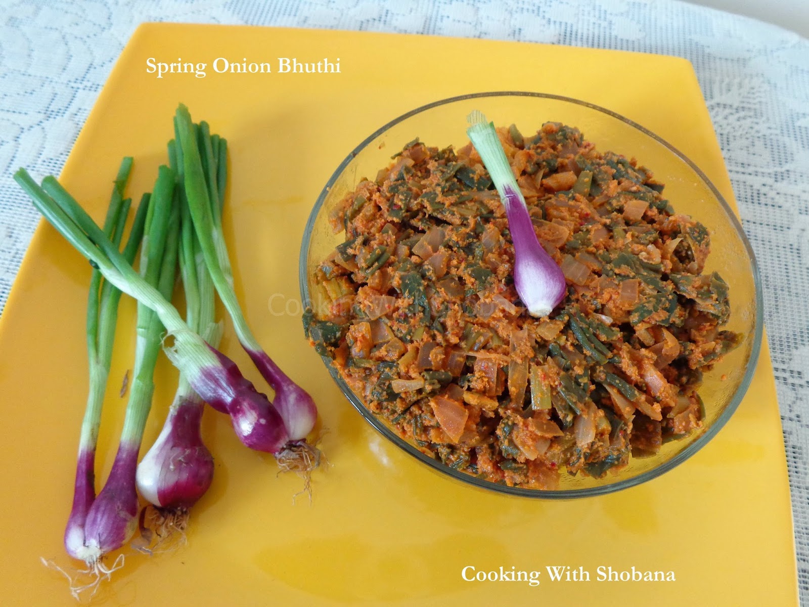 Cooking With Shobana SPRING ONION BHUTHI