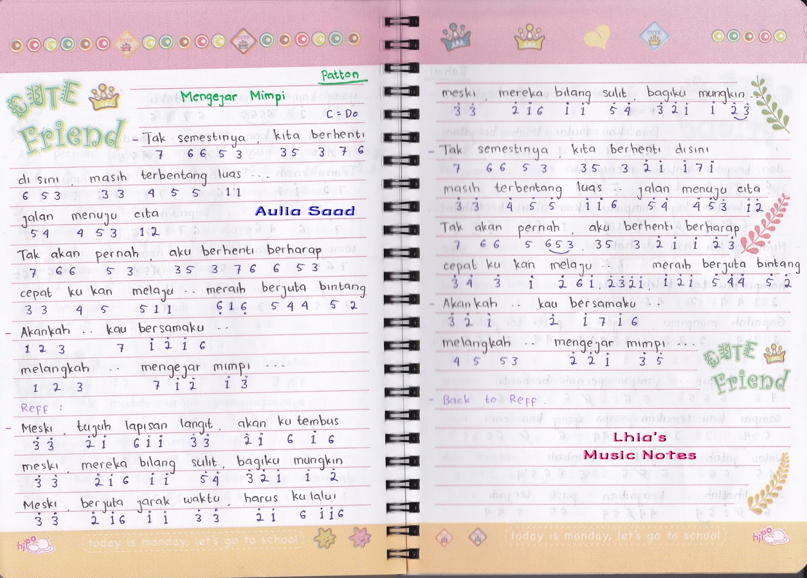 not lagu – Anak | Lhia's Music Notes | Laman 6