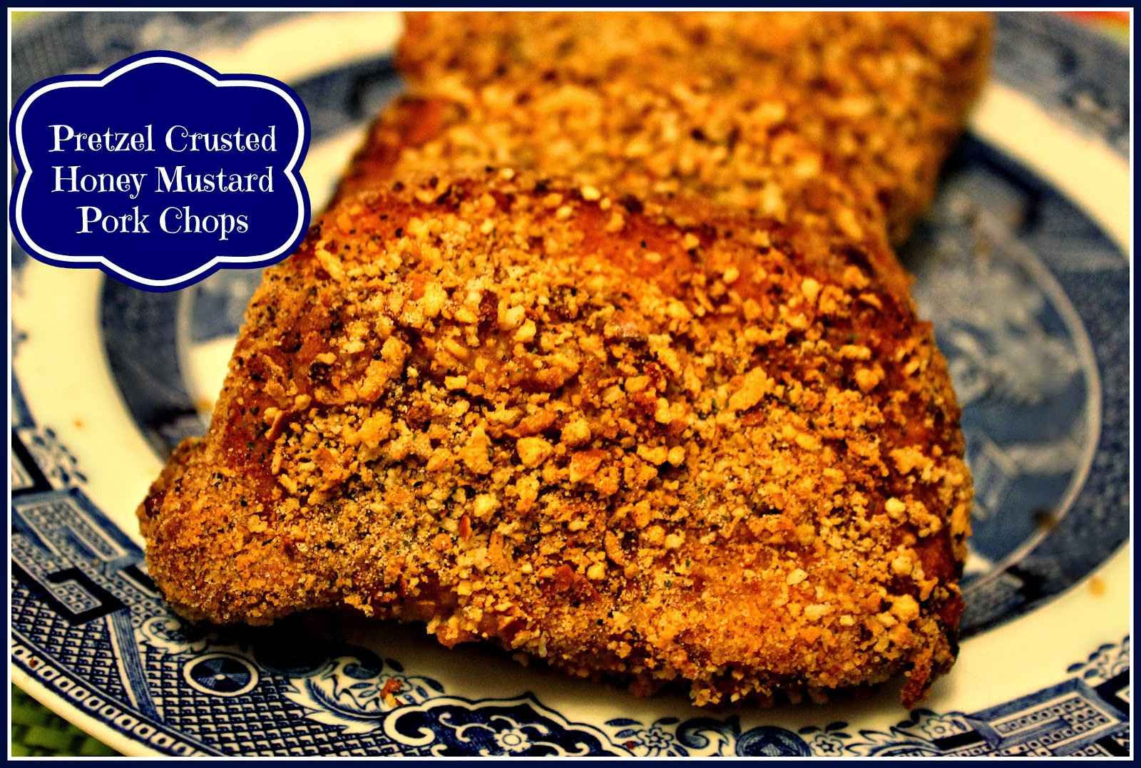 Sweet Tea and Cornbread Pretzel Crusted Honey Mustard Pork Chops!