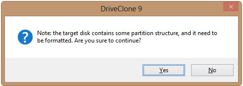 drive formating confirmation