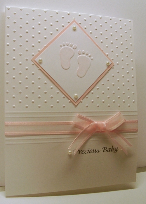 cuttlebug card ideas | Cuttlebug baby feet and swiss dots embossing folders by bethany