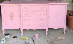 Vintage French Pink sideboard hand painted by Lilyfield life