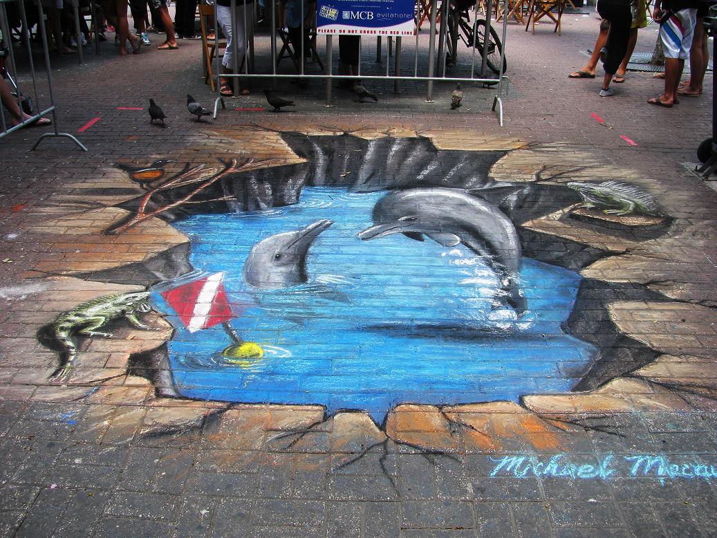 3D Street Painting by Michael Macaulay sidewalk art