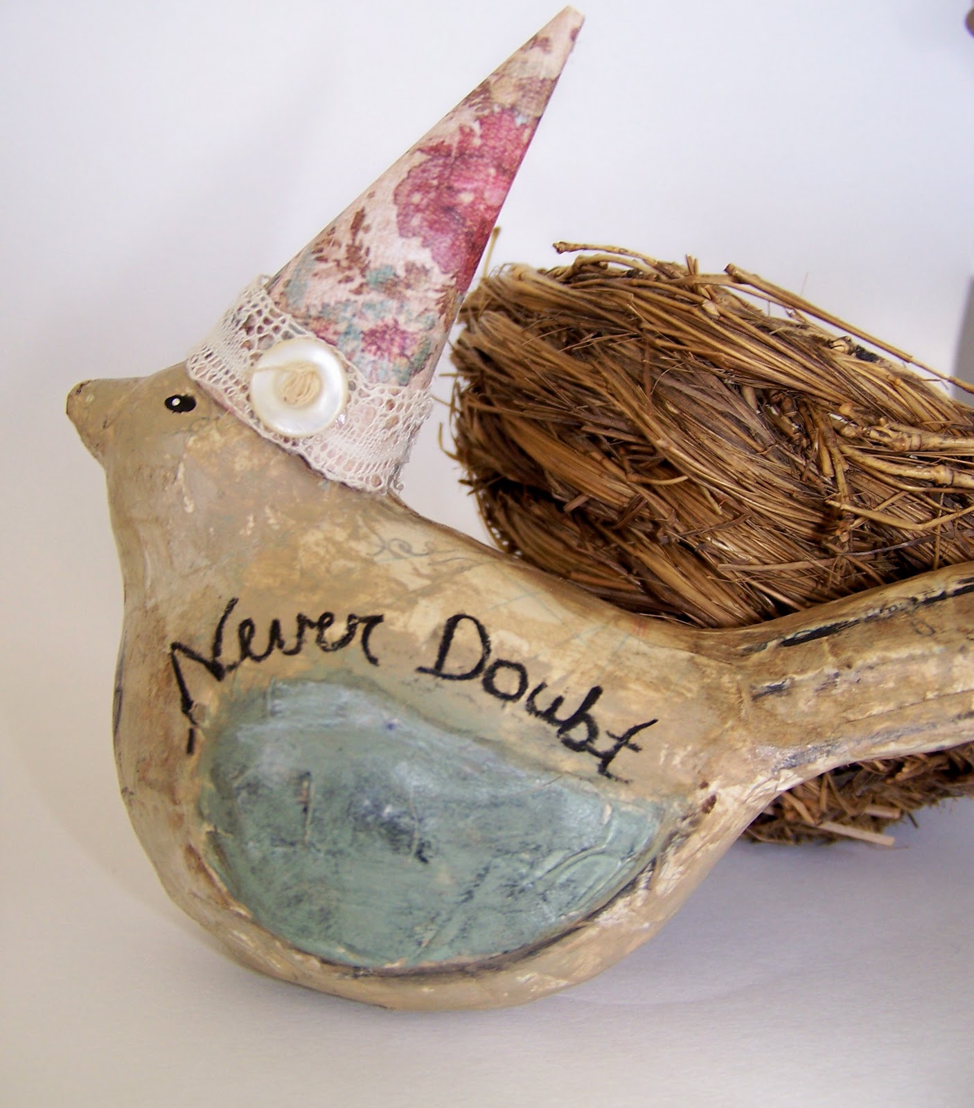 QueenBesAlteredNeeds Papier Mache' Birds of Wisdom