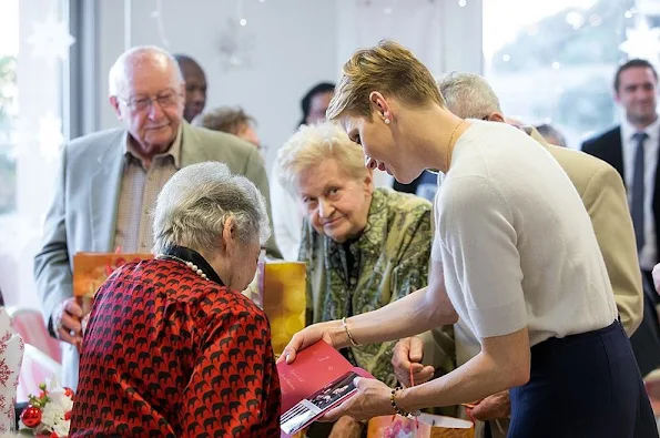 Princess Charlene of Monaco visited the Bellando de Castro and Giaume homes, as part of the Christmas programme of the Hector Otto Foundation